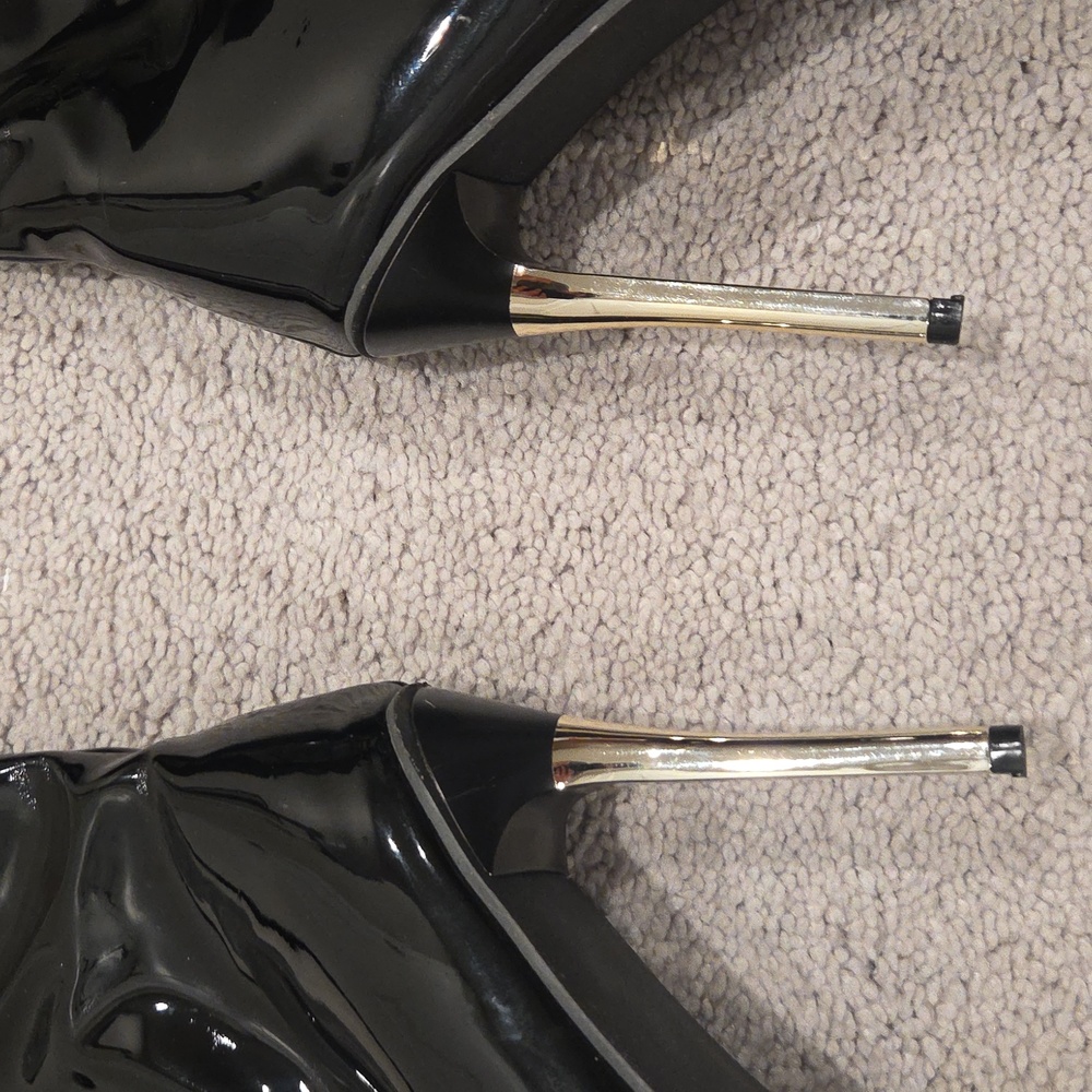 Black Patent Leather Over-the-Knee Boots - Picture 3 of 5